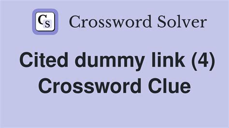 cited crossword clue